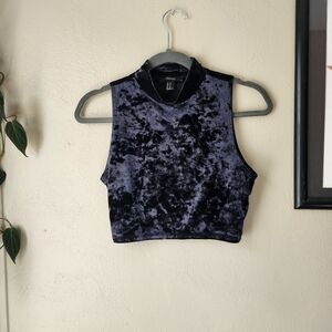 Forever 21 Velvet Tank Top - Black and Gray